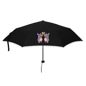 Nashorn Comic Tier Bier Lustig Saufen - Regenschirm (klein) - Schwarz - Vorne