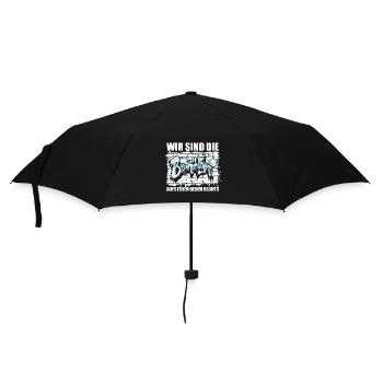 Wir sind die Brandmauer - Aufstehen gegen rechts - Regenschirm (klein) - Schwarz - Vorne