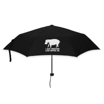 Nilpferd - Regenschirm (klein) - Schwarz - Vorne