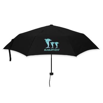 Schwanger werdene Mutter Zwillinge Delfin - Regenschirm (klein) - Schwarz - Vorne