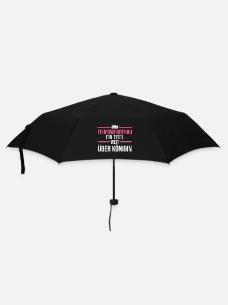 Feuerwehr Königin Feuerwehrfrau - Regenschirm (klein) - Schwarz