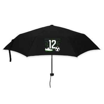Fußballverein Amateurfußball 12 Geburtstag Fußball - Regenschirm (klein) - Schwarz - Vorne