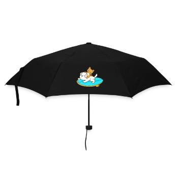 Balades en chat sur une planche de surf pour chien - Parapluie standard - noir - Devant