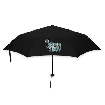 3. Geburtstag Roboter - Regenschirm (klein) - Schwarz - Vorne