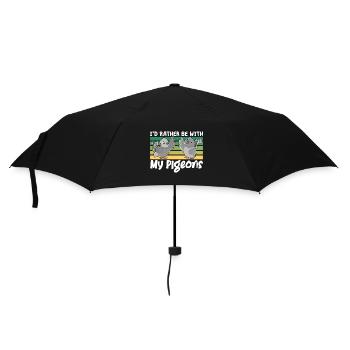 Eher mit Tauben Design für Taubenliebhaber - Regenschirm (klein) - Schwarz - Vorne