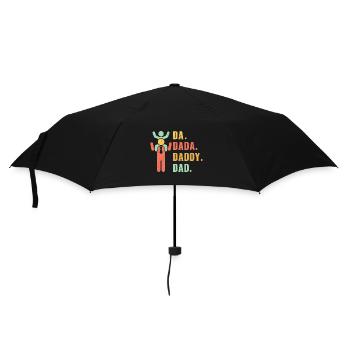 Papa Dada Papa - Regenschirm (klein) - Schwarz - Vorne