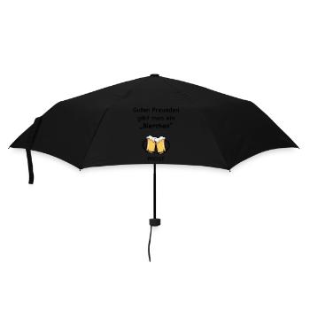 Guten Freunden gibt man ein Bierchen - Regenschirm (klein) - Schwarz - Vorne