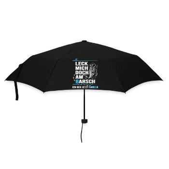angeln barsch catch and release anglerlatein - Regenschirm (klein) - Schwarz - Vorne