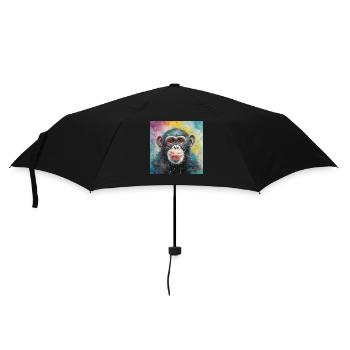 Modern & Colourful Chimpanzee Wall Art by Bodhi - Umbrella (small) - black - Front