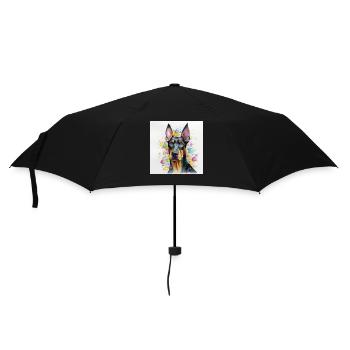 Modern Colorful Dobermann Dog Art by Bodhi - Umbrella (small) - black - Front