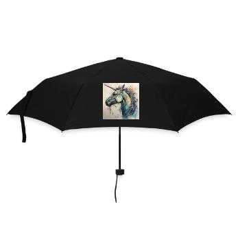 Colorful Contemporary Unicorn Art by Bodhi - Umbrella (small) - black - Front