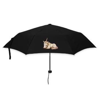 Einhorn - Regenschirm (klein) - Schwarz - Vorne