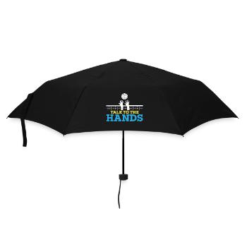 Drôle De Joueur De Volley-ball Parlez Aux Mains - Parapluie standard - noir - Devant
