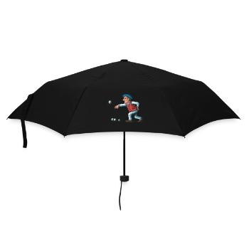 Franzose spielt Petanque für einen Petanque - Regenschirm (klein) - Schwarz - Vorne