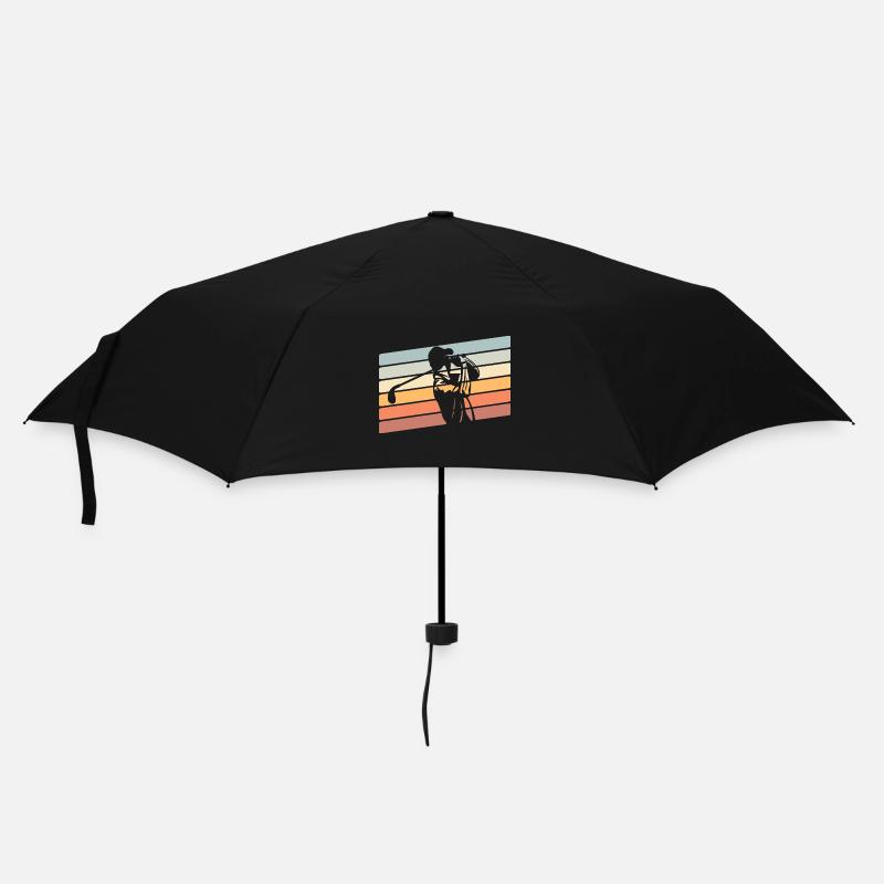 Golf Golfer - Regenschirm (klein) - Schwarz
