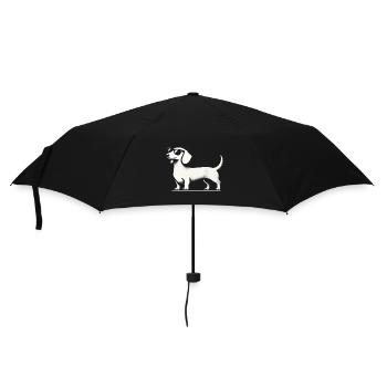 Dachshund with Sunglasses Dachshund Silhouette Dog - Umbrella (small) - black - Front