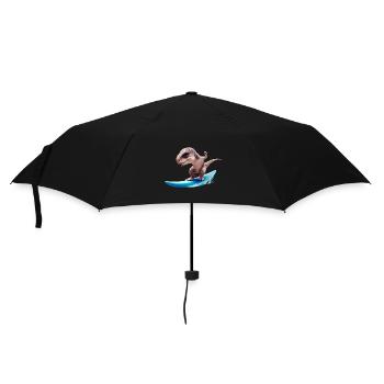 Der Surfer Dino - Regenschirm (klein) - Schwarz - Vorne