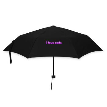 Text I love cats - Regenschirm (klein) - Schwarz - Vorne