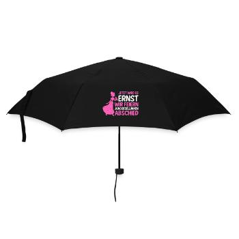 Braut Hochzeit Heiraten Junggesellenabschied - Regenschirm (klein) - Schwarz - Vorne