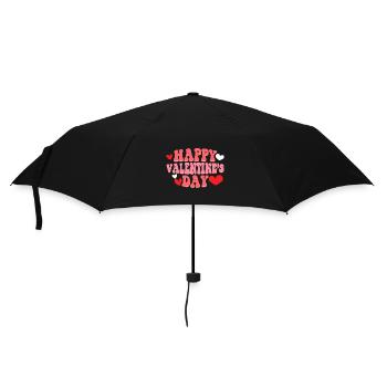 Happy Valentine's Day Boyfriend Girlfriend Love Heart - Umbrella (small) - black - Front