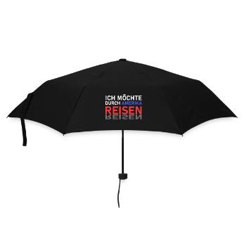 Amerika Reise - Regenschirm (klein) - Schwarz - Vorne