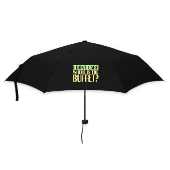 I Don't care where is the Buffet - Regenschirm (klein) - Schwarz - Vorne