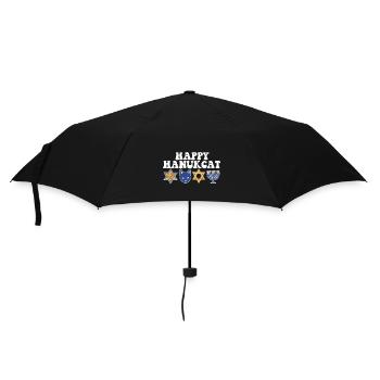 Jewish Hanukkah Hanukcat Star Of David Menorah - Umbrella (small) - black - Front