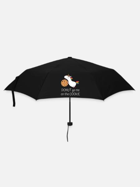 Einhorn Keks Spruch Donut go me on the cookie ws - Regenschirm (klein) - Schwarz