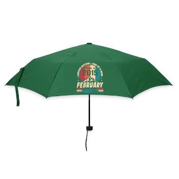 Vintage-Geschenk zum 9. Jahrestag, geboren im Februar 2015 - Regenschirm (klein) - Flaschengrün - Vorne