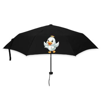 Cute Duck Angel Wings Halo Cartoon - Umbrella (small) - black - Front
