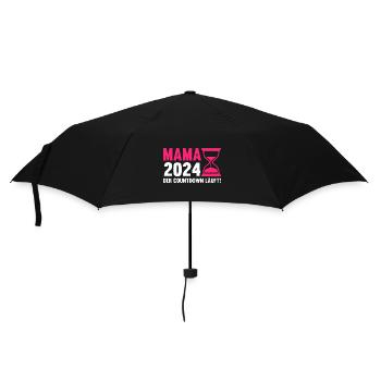 Werdende Mama 2024 - Regenschirm (klein) - Schwarz - Vorne