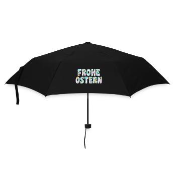 Osterhase Hase Ostern - Regenschirm (klein) - Schwarz - Vorne