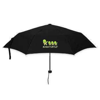 Schwanger werdene Mutter Drillinge Schildkröte - Regenschirm (klein) - Schwarz - Vorne