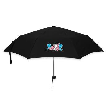 Trans Flagge Fisch Design für Trans Menschen - Regenschirm (klein) - Schwarz - Vorne