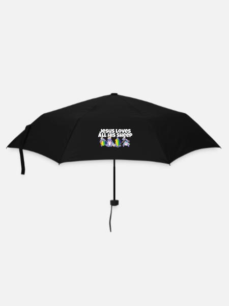 Jesus Loves All His Sheep LGBTQ Proud Ally Gay - Umbrella (small) - black