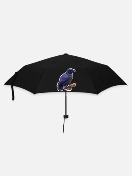Krähe - Regenschirm (klein) - Schwarz