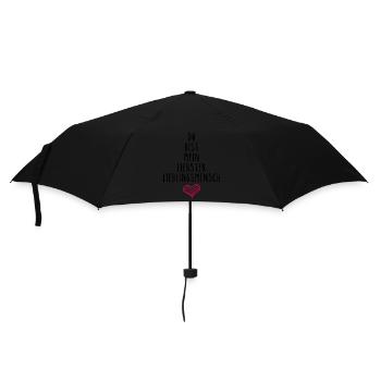 Du bist mein liebster Lieblingsmensch - I love you - Regenschirm (klein) - Schwarz - Vorne
