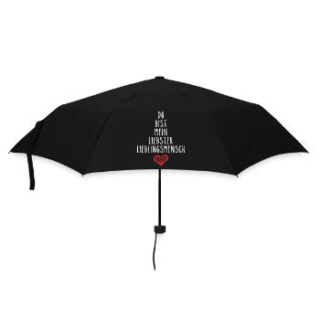 Du bist mein liebster Lieblingsmensch - I love you - Regenschirm (klein) - Schwarz - Vorne