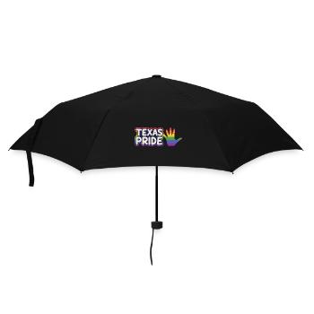 Stolzes Regenbogenflaggendesign für LGBT+ Texaner - Regenschirm (klein) - Schwarz - Vorne