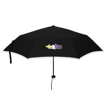 Non-binary flag bird design for proud Enbys - Umbrella (small) - black - Front