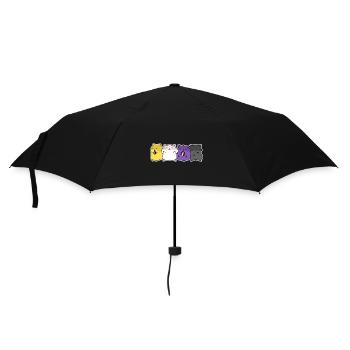 Conception de hamster drapeau non binaire pour Enbys - Parapluie standard - noir - Devant