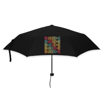Retro Bride Matching Mariage Couple Fiançailles - Parapluie standard - noir - Devant