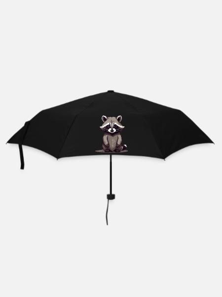 Raton laveur assis - Parapluie standard - noir