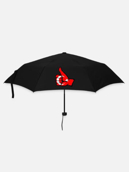 Türkei Flagge alles klar Symbol - Regenschirm (klein) - Schwarz