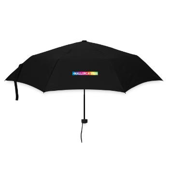 Mallorca 2023 Bunt - Regenschirm (klein) - Schwarz - Vorne