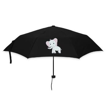 Elefant niedlich - Regenschirm (klein) - Schwarz - Vorne