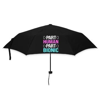 Knie OP Knie Operation - Regenschirm (klein) - Schwarz - Vorne