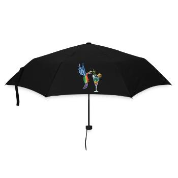 Oiseau-mouche et cocktail - Parapluie standard - noir - Devant