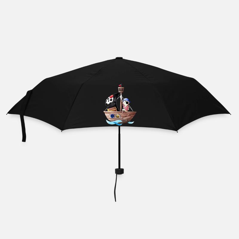 Petit pirate avec son bateau - Parapluie standard - noir