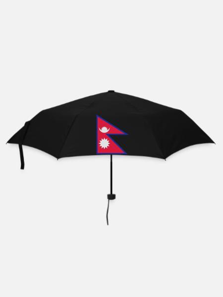 Nepal-Flagge - Regenschirm (klein) - Schwarz